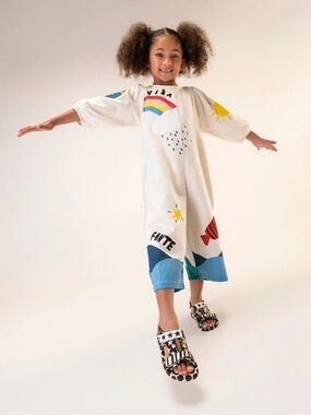 Farm Rio Fabula Girls Printed Wide-Leg Jumpsuit Size 8 years